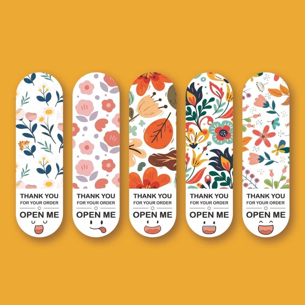 Set of 100 - Thank you / Open Me Seal Adhesive Packaging Label Stickers